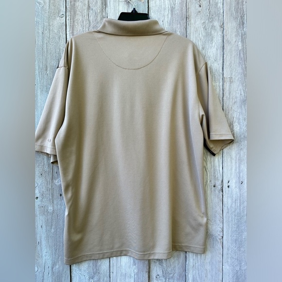 Men’s Grand Slam Performance Golf Polo Size Large Tan with Black Shirt - Picture 2 of 9